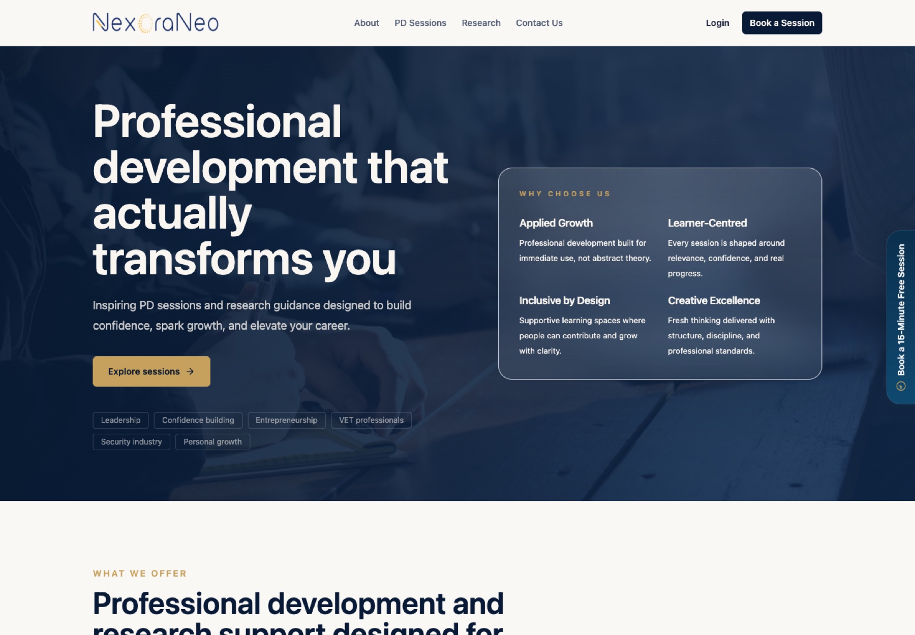 NexoraNeo professional development website